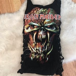 UPCYCLED IRON MAIDEN TANK TOP SMALL